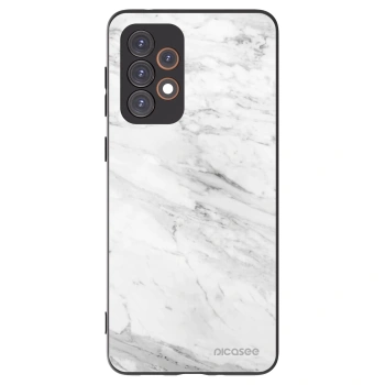 Picasee Samsung Galaxy A33 5G A336 Hülle - Schwarzes Silikon - White marble