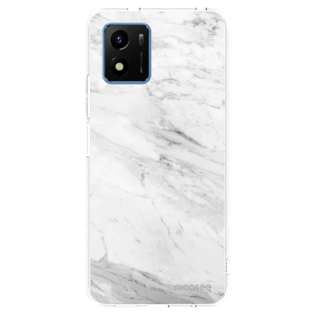 Picasee Vivo Y01 Hülle - Transparentes Silikon - White marble