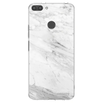 Picasee Huawei P Smart Hülle - Transparentes Silikon - White marble