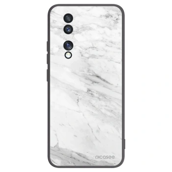 Picasee Honor 70 Hülle - Schwarzes Silikon - White marble