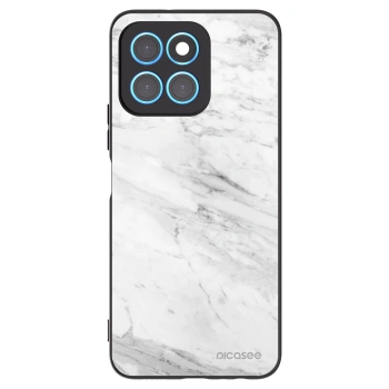 Picasee Honor X8 5G Hülle - Schwarzes Silikon - White marble