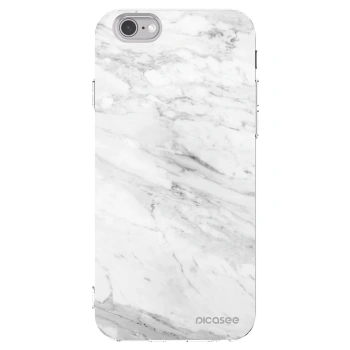 Picasee Apple iPhone 6/6S Hülle - Transparentes Silikon - White marble