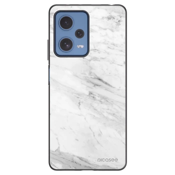 Picasee Xiaomi Redmi Note 12 Pro 5G Hülle - Schwarzes Silikon - White marble