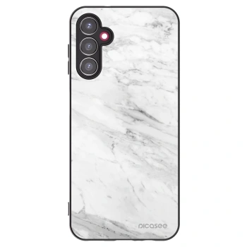 Picasee Samsung Galaxy A14 5G A146P Hülle - Schwarzes Silikon - White marble