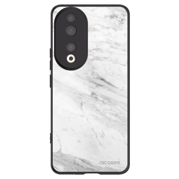 Picasee Honor 90 5G Hülle - Schwarzes Silikon - White marble