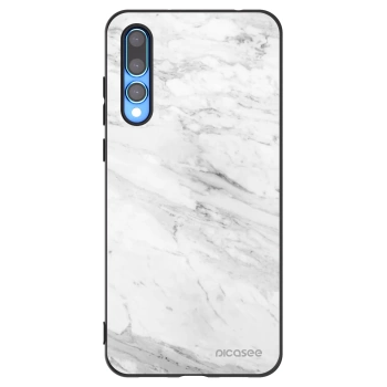 Picasee Huawei P20 Pro Hülle - Schwarzes Silikon - White marble