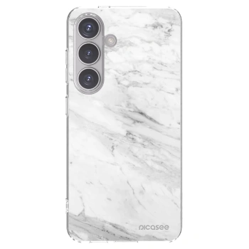 Picasee Samsung Galaxy S24 S921B 5G Hülle - Transparentes Silikon - White marble