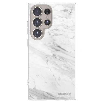 Picasee Samsung Galaxy S24 Ultra S928B 5G Hülle - Transparentes Silikon - White marble
