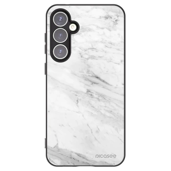 Picasee Samsung Galaxy S23 FE S711B Hülle - Schwarzes Silikon - White marble