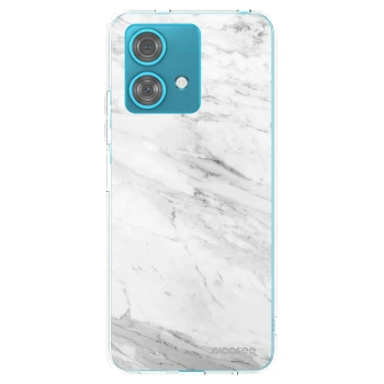 Picasee Motorola Edge 40 Neo Hülle - Transparentes Silikon - White marble