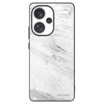 Picasee Xiaomi Redmi Note 13 Pro+ 5G Hülle - Schwarzes Silikon - White marble