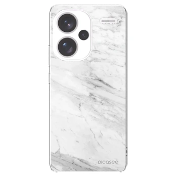 Picasee Xiaomi Redmi Note 13 Pro+ 5G Hülle - Transparentes Silikon - White marble