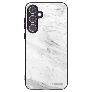 Picasee Samsung Galaxy A35 5G A356B Hülle - Schwarzes Silikon - White marble