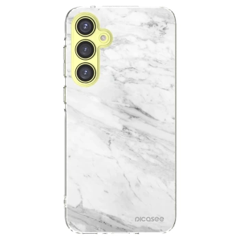 Picasee Samsung Galaxy A35 5G A356B Hülle - Transparentes Silikon - White marble