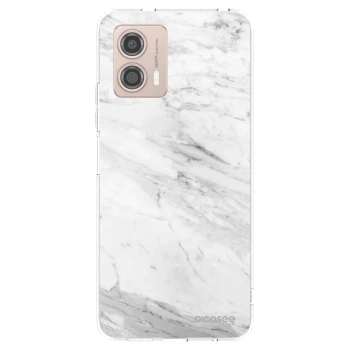 Picasee Motorola Moto G53 5G Hülle - Transparentes Silikon - White marble