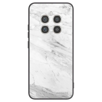 Picasee Realme 12 Pro 5G Hülle - Schwarzes Silikon - White marble