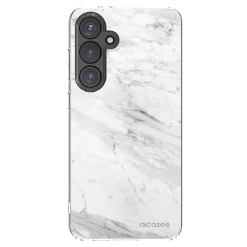 Picasee Samsung Galaxy S24 FE S721B Hülle - Transparentes Silikon - White marble