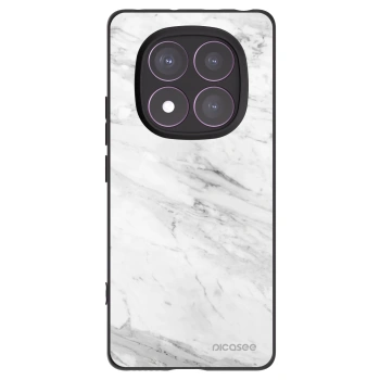 Picasee Xiaomi Redmi Note 14 Pro 4G Hülle - Schwarzes Silikon - White marble