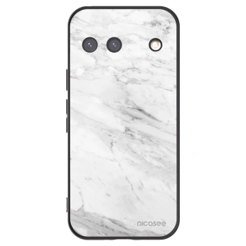 Picasee Google Pixel 9 Hülle - Schwarzes Silikon - White marble