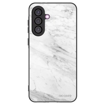 Picasee Samsung Galaxy A56 5G A566B Hülle - Schwarzes Silikon - White marble