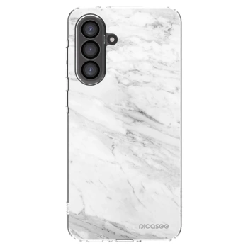Picasee Samsung Galaxy A36 5G Hülle - Transparentes Silikon - White marble