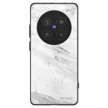 Picasee Vivo X200 Pro Hülle - Schwarzes Silikon - White marble