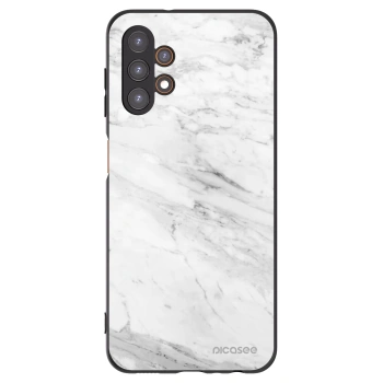 Picasee Samsung Galaxy A13 5G Hülle - Schwarzes Silikon - White marble