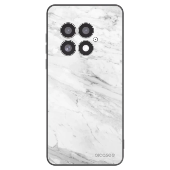 Picasee OnePlus 13 5G Hülle - Schwarzes Silikon - White marble