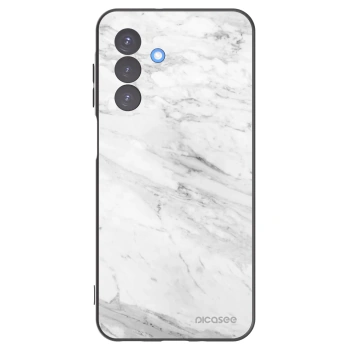 Picasee Samsung Galaxy A17 5G Hülle - Schwarzes Silikon - White marble