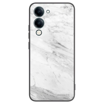 Picasee Vivo Y29s 5G Hülle - Schwarzes Silikon - White marble