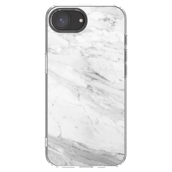Picasee Apple iPhone 17e Hülle - Transparentes Silikon - White marble