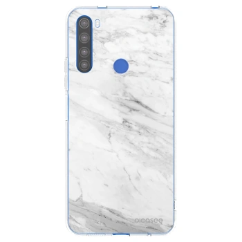Picasee Xiaomi Redmi Note 8T Hülle - Transparentes Silikon - White marble