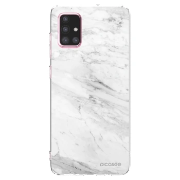 Picasee Samsung Galaxy A71 A715F Hülle - Transparentes Silikon - White marble