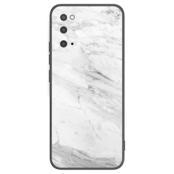 Picasee Samsung Galaxy S20 G980F Hülle - Schwarzes Silikon - White marble