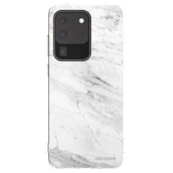 Picasee Samsung Galaxy S20 Ultra 5G G988F Hülle - Transparentes Silikon - White marble