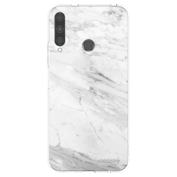 Picasee Huawei P40 Lite E Hülle - Transparentes Silikon - White marble