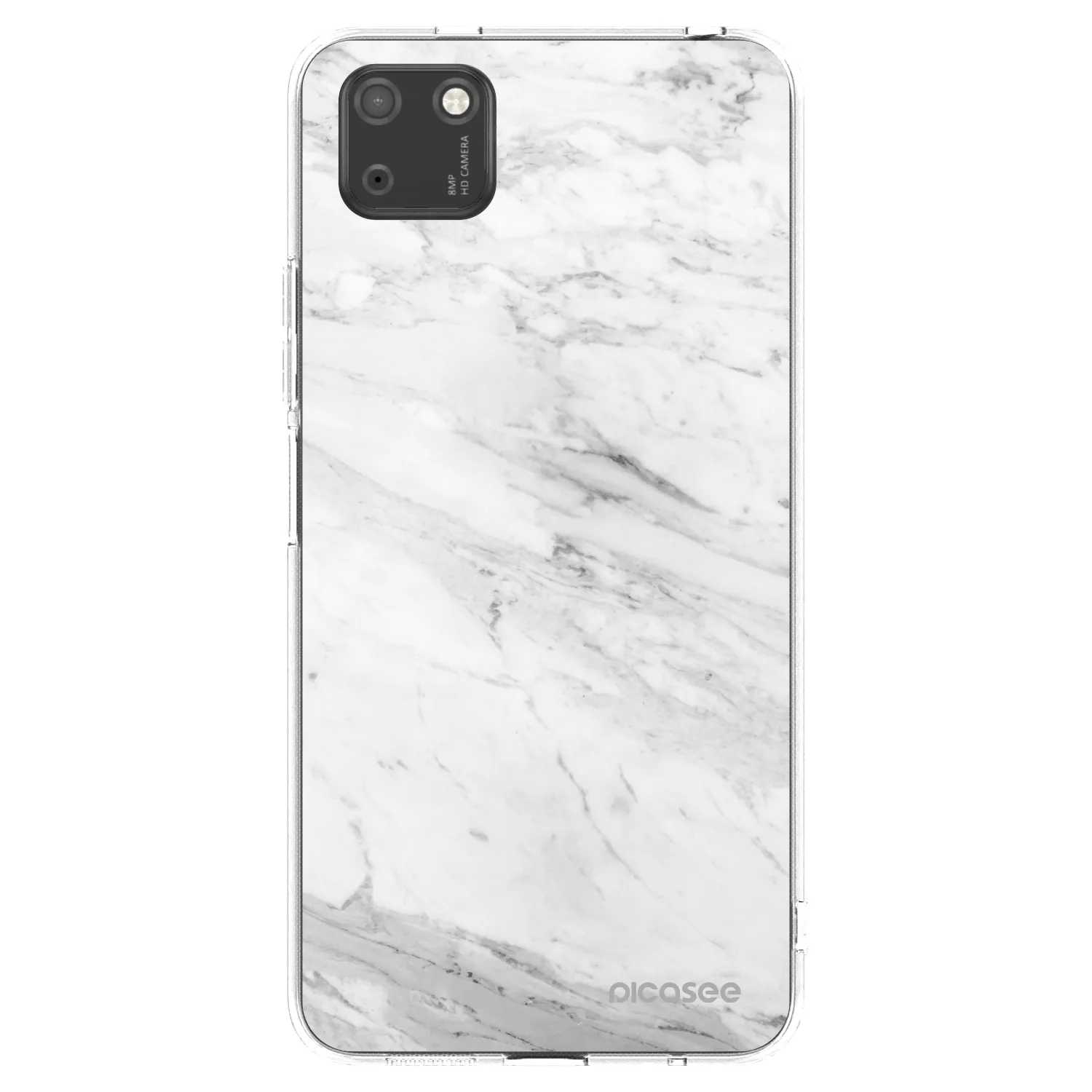 Picasee Huawei Y5P Hülle - Transparentes Silikon - White marble