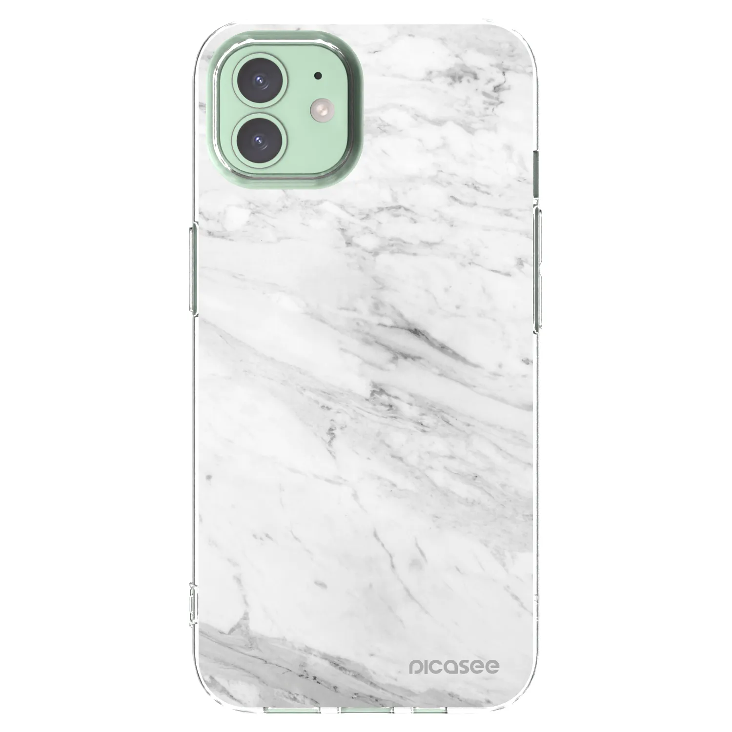 Picasee Apple iPhone 12 Pro Hülle - Transparentes Silikon - White marble