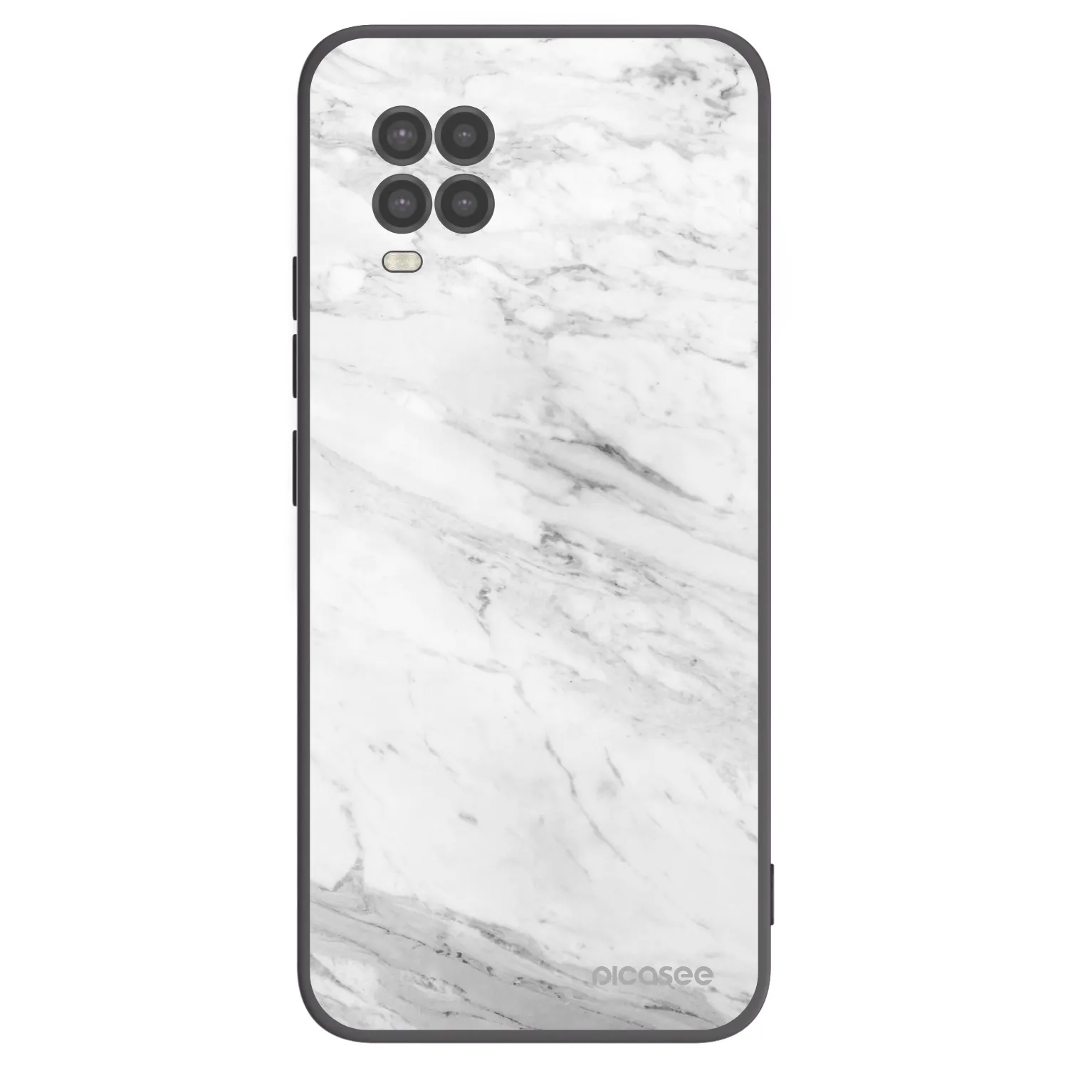 Picasee Xiaomi Mi 10 Lite Hülle - Schwarzes Silikon - White marble