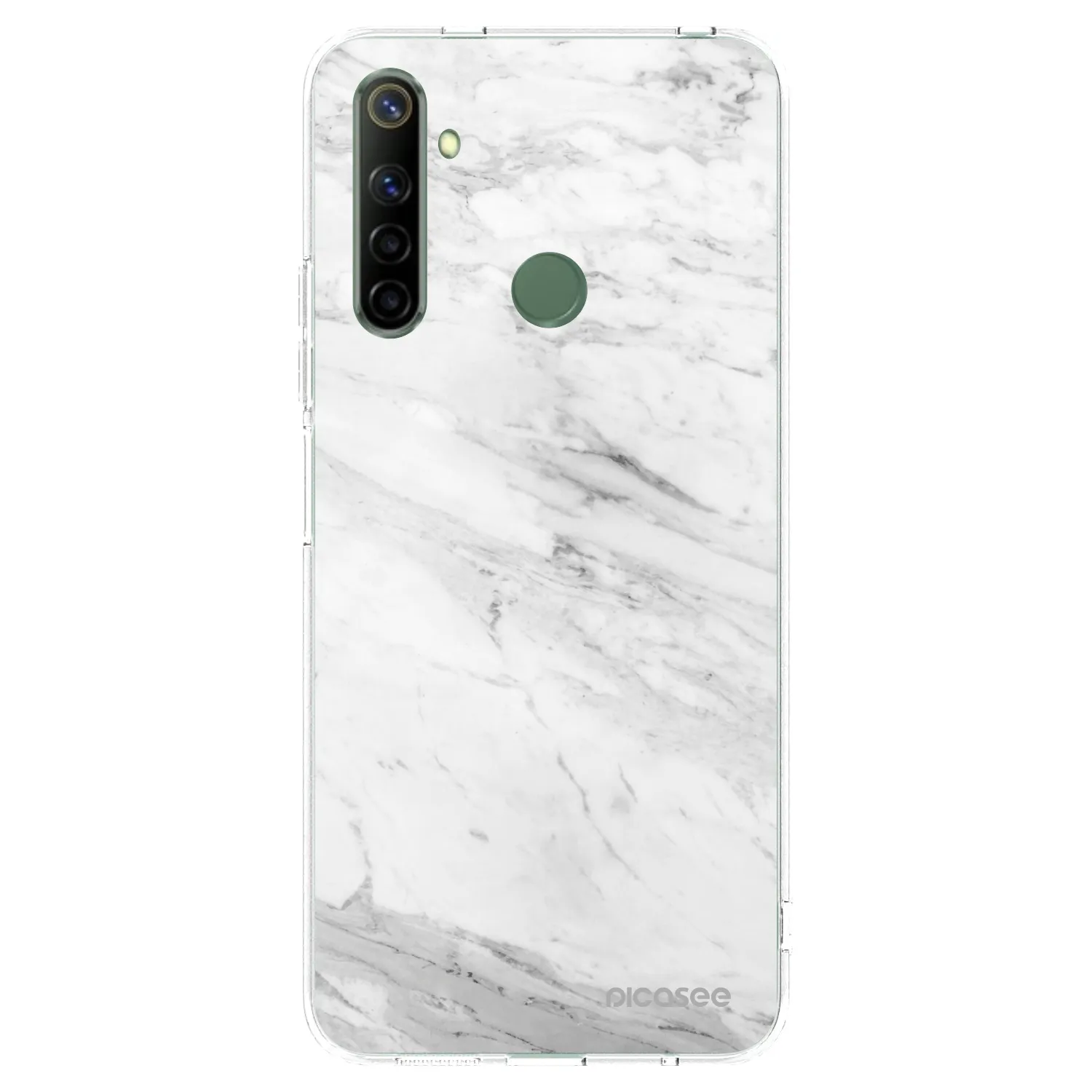 Picasee Realme 6i Hülle - Transparentes Silikon - White marble