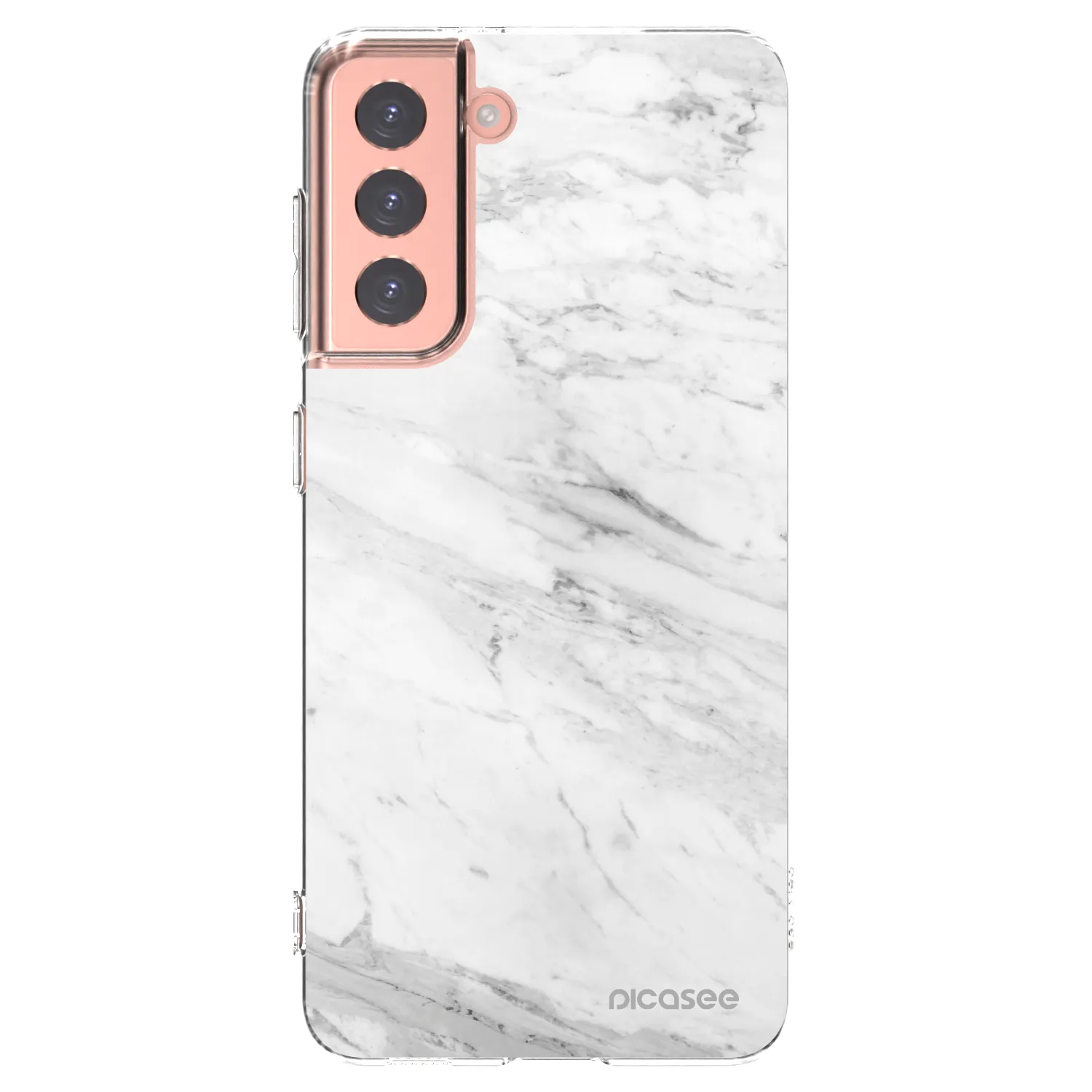 Picasee Samsung Galaxy S21 5G G991B Hülle - Transparentes Silikon - White marble
