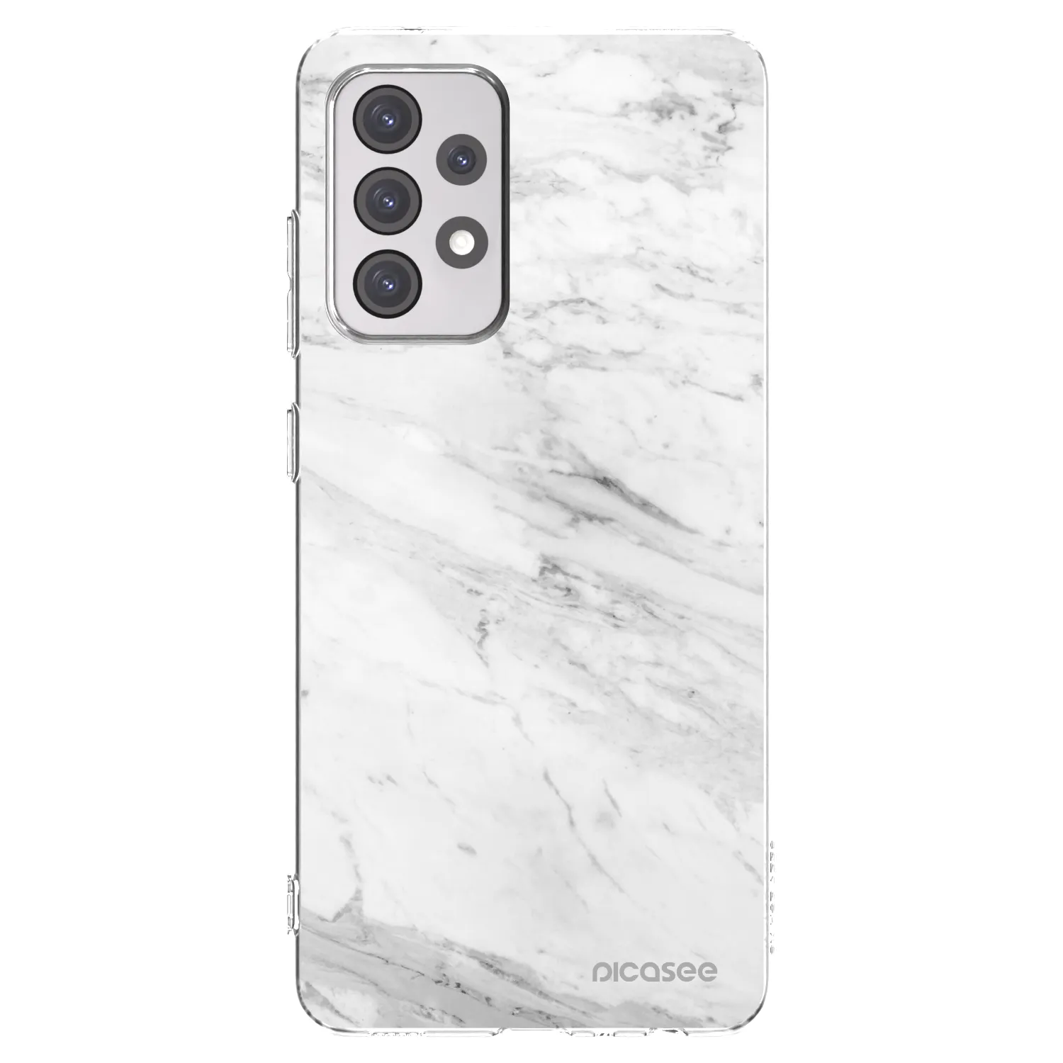 Picasee Samsung Galaxy A52 5G A525F Hülle - Transparentes Silikon - White marble