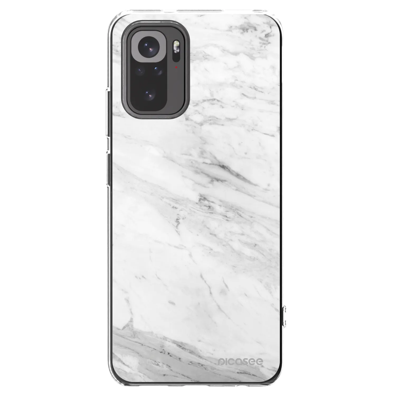 Picasee Xiaomi Redmi Note 10S Hülle - Transparentes Silikon - White marble