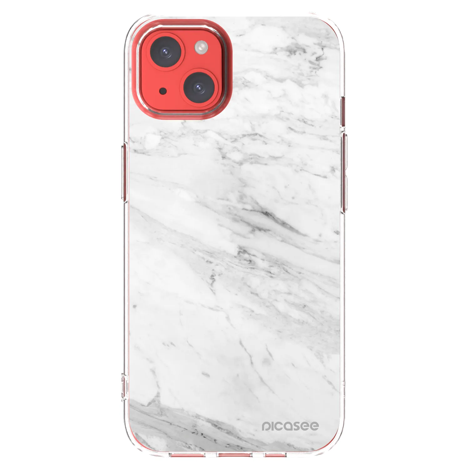 Picasee Apple iPhone 13 Hülle - Transparentes Silikon - White marble