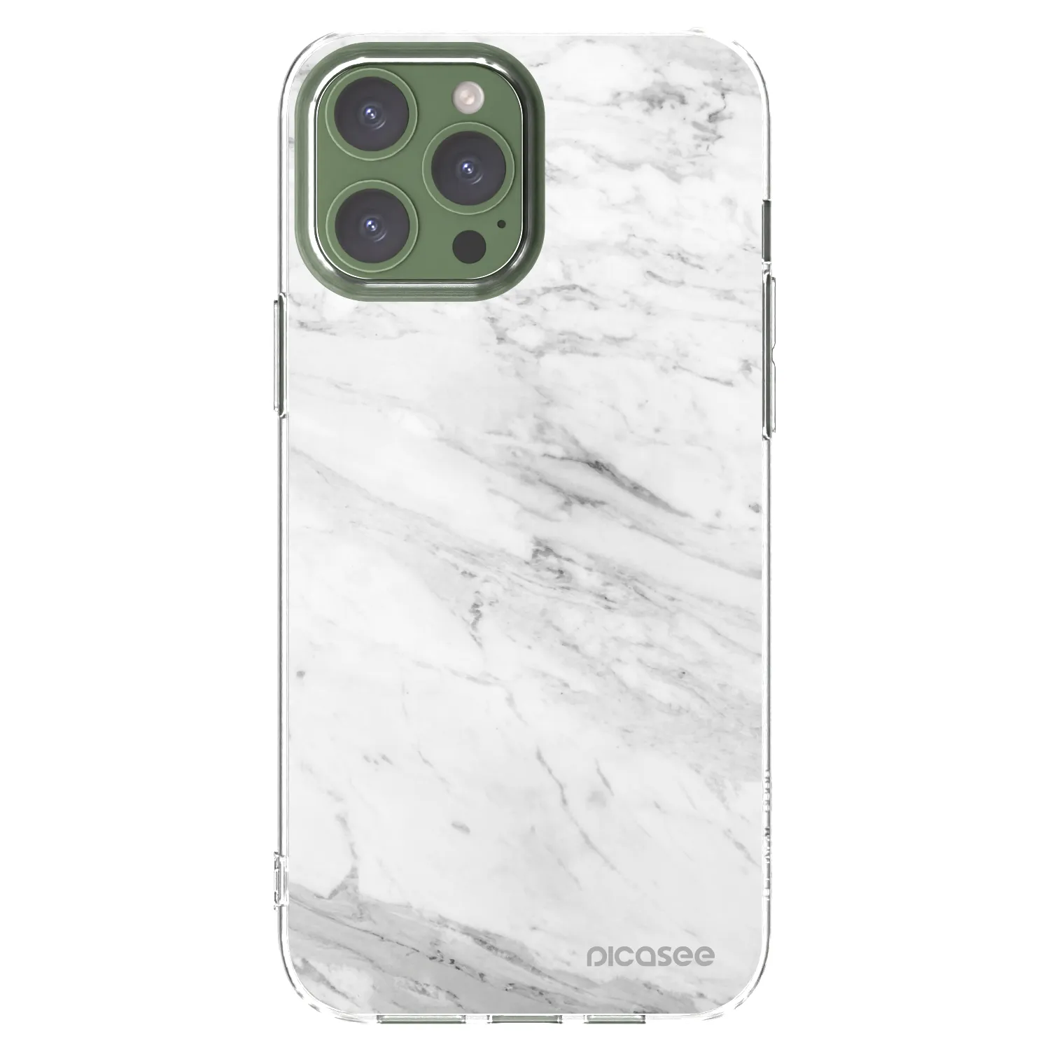 Picasee Apple iPhone 13 Pro Max Hülle - Transparentes Silikon - White marble