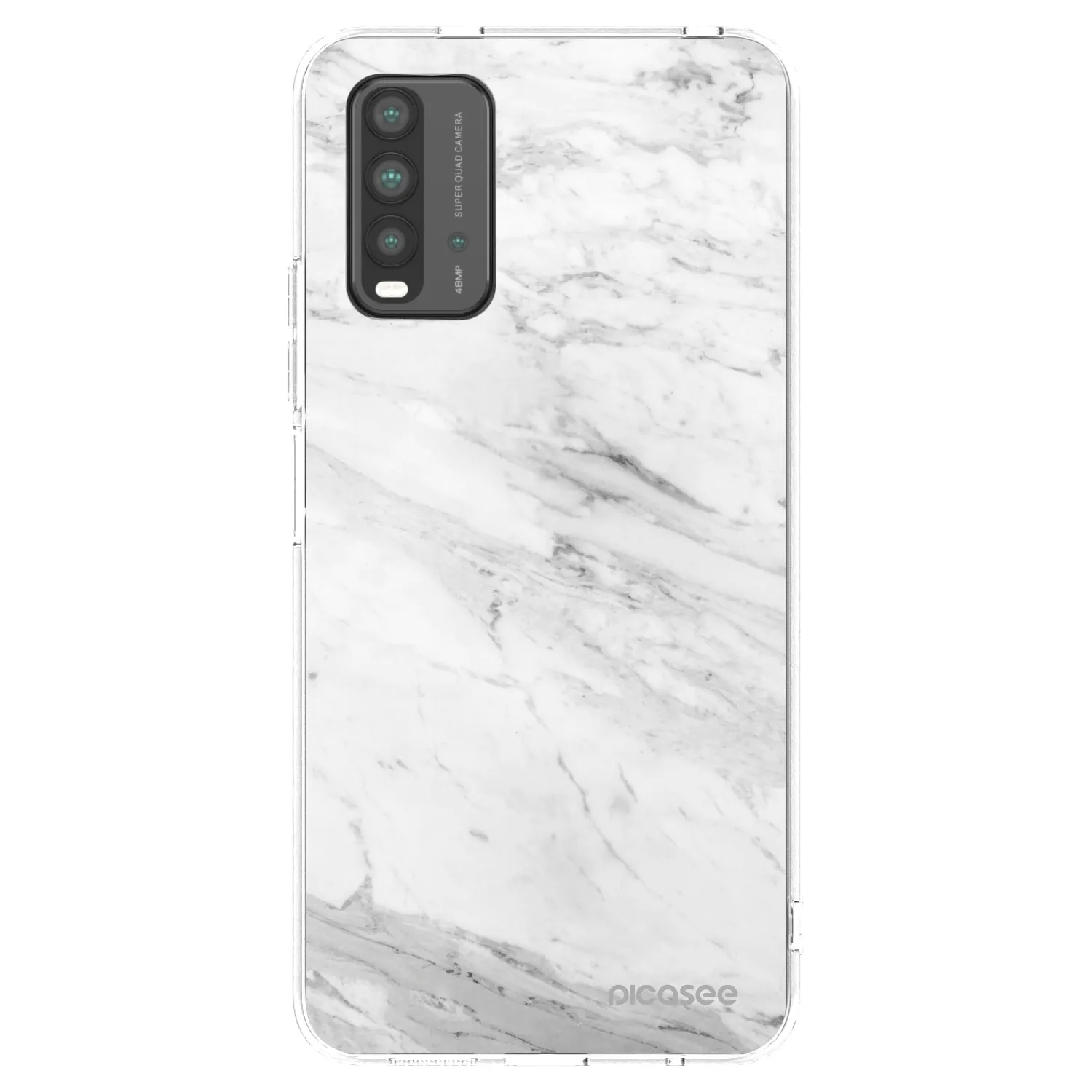 Picasee Xiaomi Redmi 9T Hülle - Transparentes Silikon - White marble