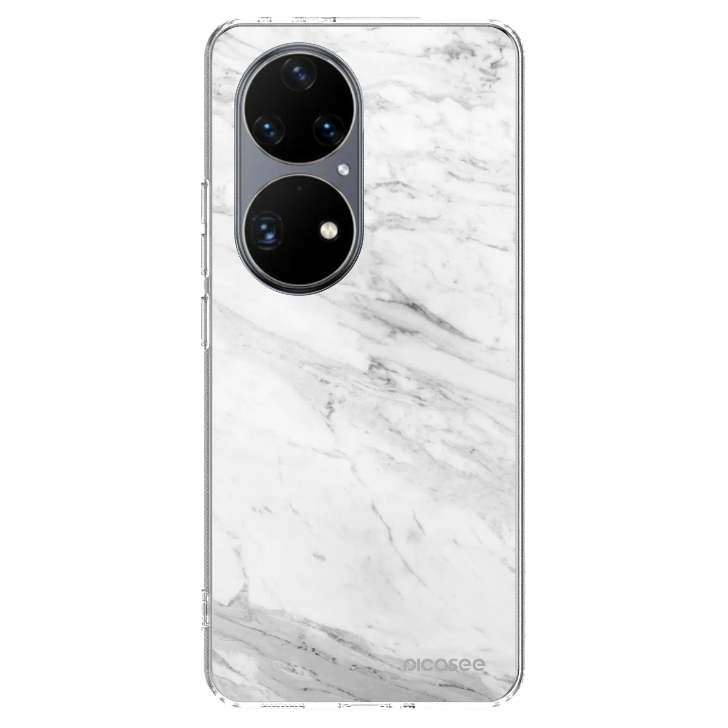 Picasee Huawei P50 Hülle - Transparentes Silikon - White marble