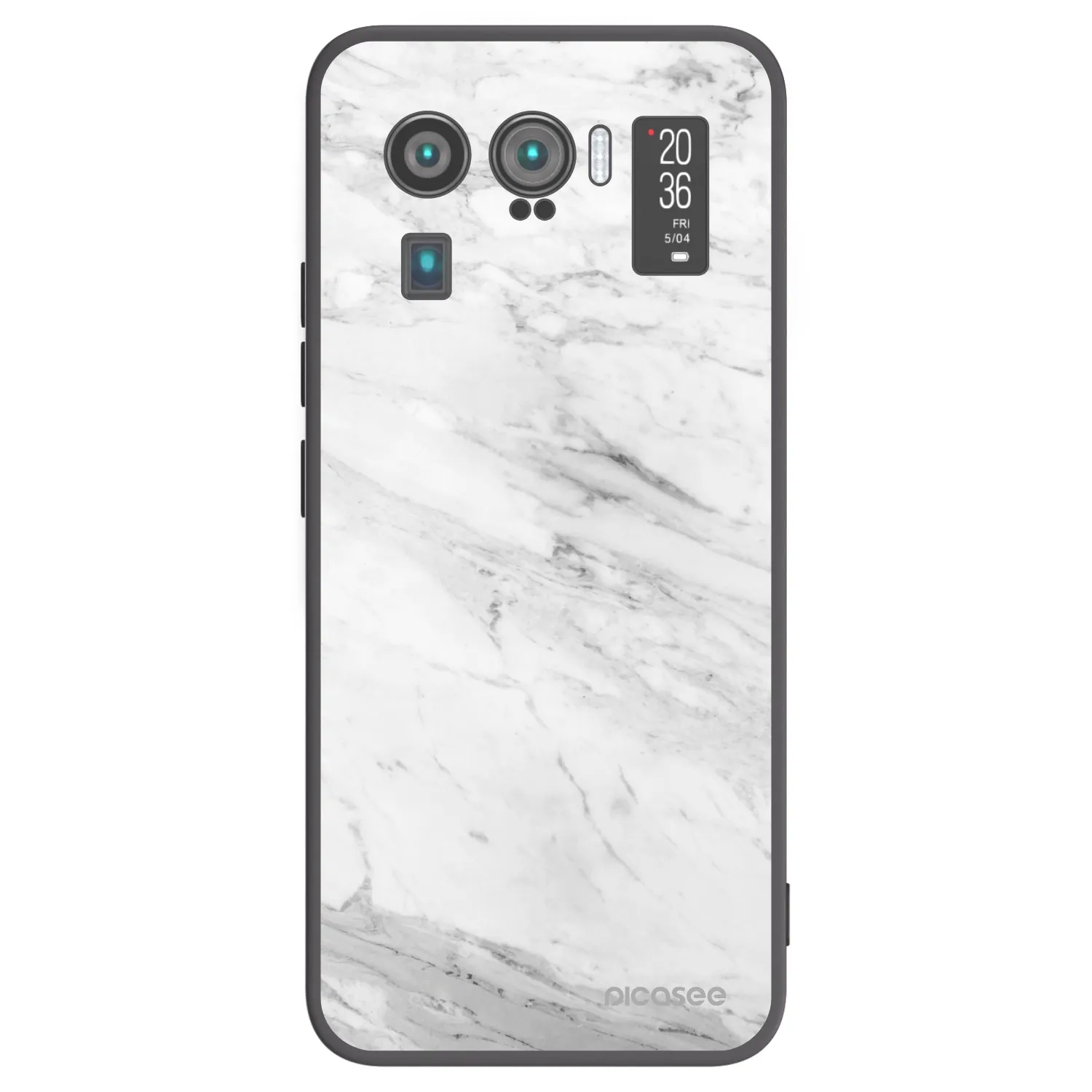 Picasee Xiaomi Mi 11 Ultra Hülle - Schwarzes Silikon - White marble