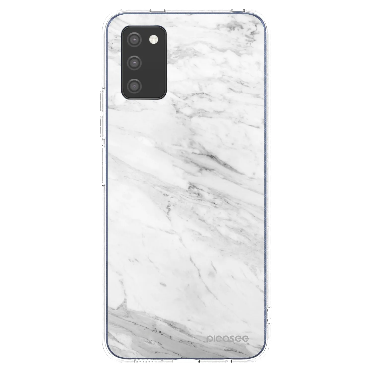 Picasee Samsung Galaxy A02s A025G Hülle - Transparentes Silikon - White marble
