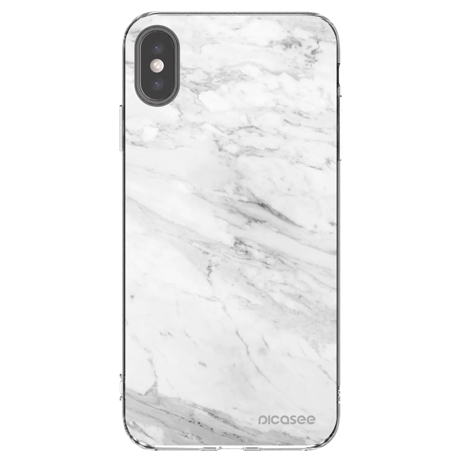 Picasee Apple iPhone XS Max Hülle - Transparentes Silikon - White marble